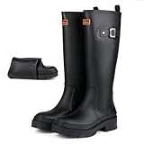 wasserflux Women’s Rain Boots Waterproof Knee High...