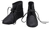 RHISI Medieval Leather Lace-Up Boots for Men, Black...