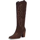 Pasuot Suede Cowboy Boots for Women - Western Knee High...