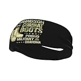 Proud Military Grandma Combat Boots Sports Sweatband...