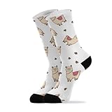 Cute Animals Llamas White Pattern Crew Socks for Women...