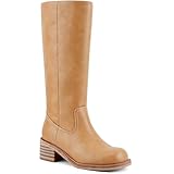 UBWDU Light Brown Knee High Boots for Women Chunky Heel...
