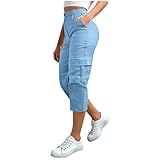 bawilom Womens Cargo Pants Elastic Waist Casual Hiking...