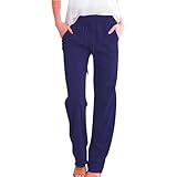 Women's Lightweight Lounge Pants Cotton Linen Relaxed...