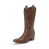 DREAM PAIRS Women's Square Toe Cowboy Cowgirl Boots...