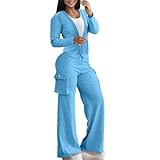 Women's 2 Piece Outfits Stretchy Long Sleeve Crop...