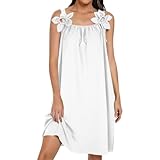 Women's Floral Shoulder Strap Mini Dresses Loose Fit...