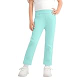 Watonic Girls Leggings Elastic Waist Solid Color...