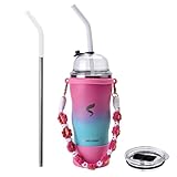 SIMPLE DRINK 20oz Insulated Tumbler with Straw & Lid,...