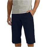 Mrmaere Mens Summer Capri Pants Casual Button Waist...