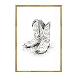 Framed Vintage Cowboy Boots Poster Canvas Print Wall...