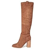 Erocalli Brown Knee-High Boots Suede Boots Fall Boot...