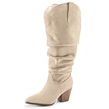 mysoft Women's Wide Calf Knee High Boots Cowgirl Low...