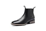 Santimon Men's Leather Chelsea Boots Western Style...