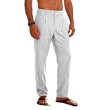 Cambkatl Men's Linen Dress Pants, Lightweight Summer...