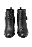 Women's Ankle Boots, Black Leather, Crisscross Strap...