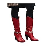 Women Western Fashion Jewelry Boot Silver Thick Link...