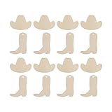 Creaides 30pcs Mini Cowboy Hat and Boot Wood DIY Crafts...