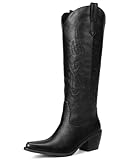Pasuot Western Cowboy Boots for Women - Knee High Wide...