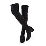 N.N.G Women Over the Knee Boots Black Winter Stretch...