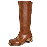 VBDB Saddle Platform Knee High Boots for Women Square...