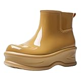 Women's Pvc Platform Lug Sole Mid Calf Rain Boots...