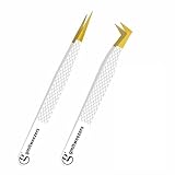 2pcs White Straight and L-Shaped (Boot) Gold Pointed...