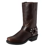 LRMYMHY Men's Motorcycle Leather Boots Low Heeled...