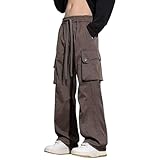 Men's Baggy Cargo Pants Elastic Drawstring Parachute...