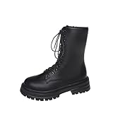 Black Ladies Comfortable Height-Enhancing Boots Casual...