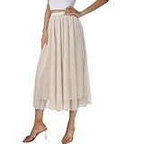 3-Season Women's Tulle Skirt Elastic High Waist A-Line...