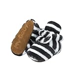 Polar Feet Faux Fur Baby Booties with Grippers | Black...