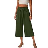 bawilom Wide Leg Capri Pants for Women High Waist...