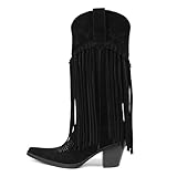 Erocalli Cowboy Boots for Women Pointed Toe Mid Calf...