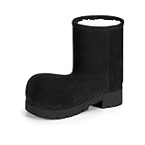 LACIKOSZ Womens Winter Snow Boots Mid Calf Fur Lined...