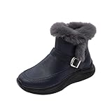 Dark Blue Women's Round Toe Snow Boots Fashion Casual...