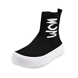 Black Womens Solid Color Winter Ankle Boots Round Toe...