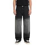 Men's High Street Wear Gradient Jean Y2k Wide Leg Denim...