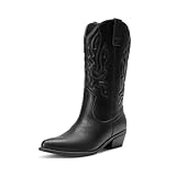 DREAM PAIRS Women's Cowboy Boots Mid Calf Cowgirl Boots...