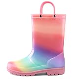 K KomForme Girls Boys Rain Boots Waterproof with Easy...