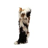 FancyQueen Faux Fur Boots for Women Knee High Furry...