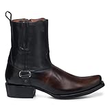 Cuadra Men's Black Leather Urban Boots with Metal...