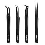 Eyelash Tweezers for Lash Extensions (Set of 4),...