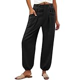 bawilom Womens Summer Wide Leg Pants Elastic Waist...