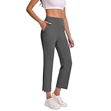 Capri Leggings for Womens, High Waisted Straight Leg...