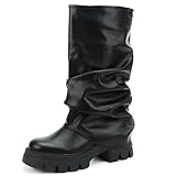 Kitulandy Women's Fold Over Boots Slouchy Platform...