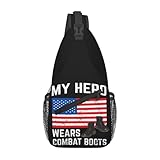 MREUSAP My Hero Wears Combat Boots USA Flag Cross Chest...