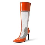Aflngle Women's Fashion Mesh Stiletto Heels Knee-High...