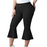 JOAU Womens Flare Capri Leggings Tummy Control High...
