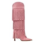 DREAMCIA Pink Women's Pink Knee High Western Boots -...